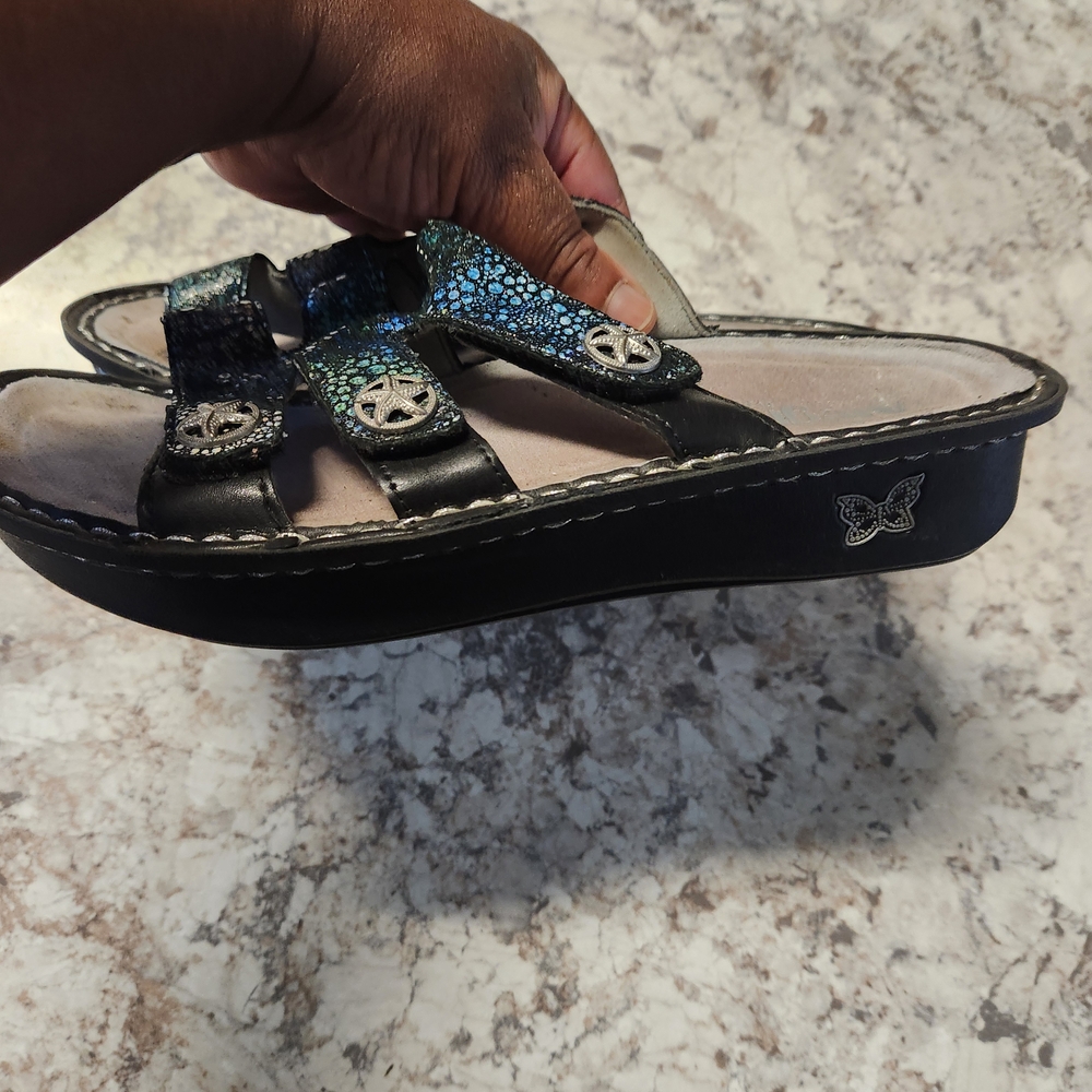 Alegria Kids' Black and Blue Shoes - Picture 4 of 7